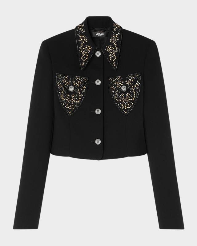 Studded Wool Crop Jacket